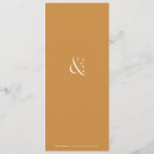 Moderne typografie minimalistische herfst bruiloft menu (Achterkant)