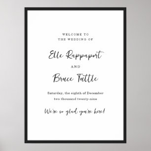 Moderne typografie Minimalistische huwelijksontvan Poster