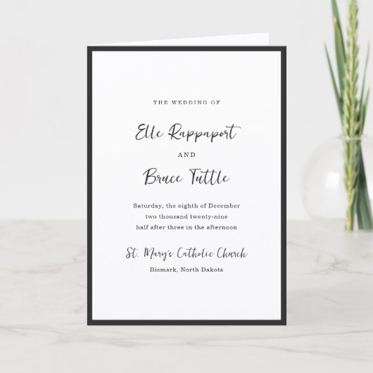 Moderne typografie Minimalistische katholieke brui Programma (Voorkant)
