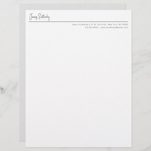 Moderne Typografie Minimalistische Mannelijke Stat (Voorkant / Achterkant)