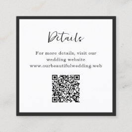 Moderne typografie Minimalistische QR-code bruilof Informatiekaartje