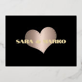 Moderne typografie | Minimalistische trouw Folie Uitnodiging (Achterkant)