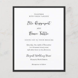 Moderne typografie minimalistische trouwkaart flyer
