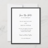 Moderne typografie Minimalistische trouwkaart Save (Voorkant)