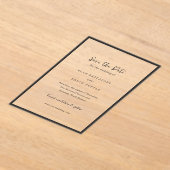 Moderne typografie Minimalistische trouwkaart Save Acryl Uitnodigingen (Laagn)