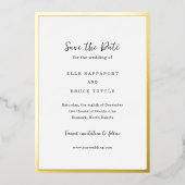 Moderne typografie Minimalistische trouwkaart Save Folie Uitnodiging (Voorkant)