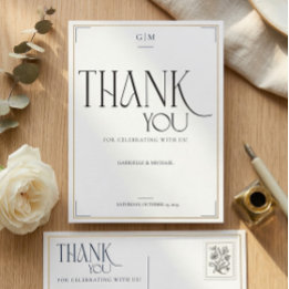 Moderne typografie Minimalistische trouwkaarten be Briefkaart