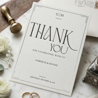 Moderne typografie Minimalistische trouwkaarten be Briefkaart