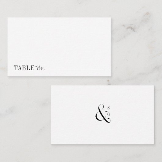 Moderne typografie minimalistische zwarte witte br plaatskaartje (Voorkant / Achterkant)