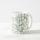 Moderne typografie Mok met groene namen (Voorkant rechts)
