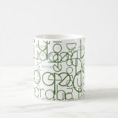 Moderne typografie Mok met groene namen (Center)