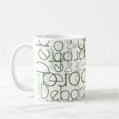 Moderne typografie Mok met groene namen (Links)
