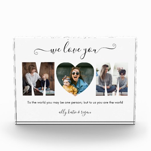 Moderne typografie MOM 3 Foto collage Gift voor ma (Voorkant)