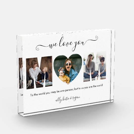 Moderne typografie MOM 3 Foto collage Gift voor ma (Links)