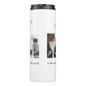 Moderne typografie MOM 3 Foto collage Gift voor ma Thermosbeker (Achterkant)