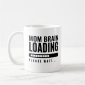 Moderne typografie Mom Brain Loading Please Wait Koffiemok (Links)