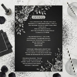 Moderne typografie monochroom zwart wit bloemen informatiekaartje
