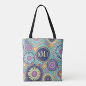 Moderne Typografie Monogram Gepersonaliseerd Tote Bag (Achterkant)