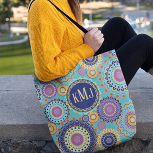 Moderne Typografie Monogram Gepersonaliseerd Tote Bag
