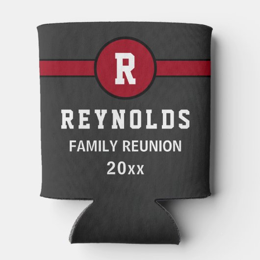 Moderne typografie-monogram gezinshereniging blikjeskoeler (Achterkant)