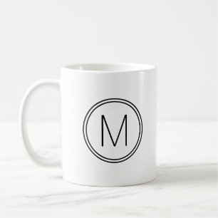 Moderne typografie monogram zwart en wit koffiemok