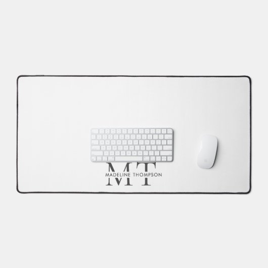 Moderne typografie Monogram Zwart Grijs Bureaumat (Keyboard & Muis)