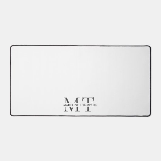 Moderne typografie Monogram Zwart Grijs Bureaumat (Voorkant)