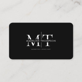 Moderne typografie monogram zwart QR-code Visitekaartje