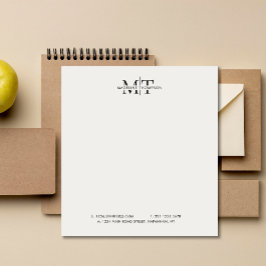 Moderne Typografie Monogram Zwart Wit Bedrijf Notitieblok