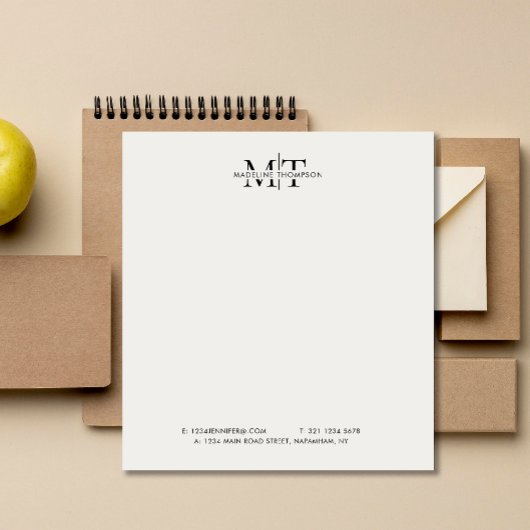 Moderne Typografie Monogram Zwart Wit Bedrijf Notitieblok