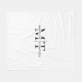 Moderne typografie Monogram Zwart Wit Fleece Deken (Voorkant (Horizontaal))