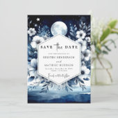 Moderne typografie Moonlit Wedding Save The Date (Staand voorkant)