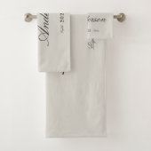 Moderne typografie Mr en Mrs bruiloft Bad Handdoek (Insitu)