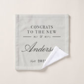 Moderne typografie Mr en Mrs bruiloft Bad Handdoek (Wasdoekje)