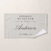 Moderne typografie Mr en Mrs bruiloft Bad Handdoek (Handdoek)