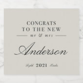 Moderne typografie Mr en Mrs bruiloft Sparkling Wijnetiket (Enkel label)