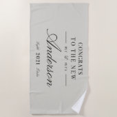 Moderne typografie Mr en Mrs bruiloft Strandlaken (Voorkant)