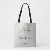 Moderne typografie Mr en Mrs bruiloft Tote Bag (Voorkant)