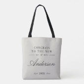 Moderne typografie Mr en Mrs bruiloft Tote Bag (Achterkant)