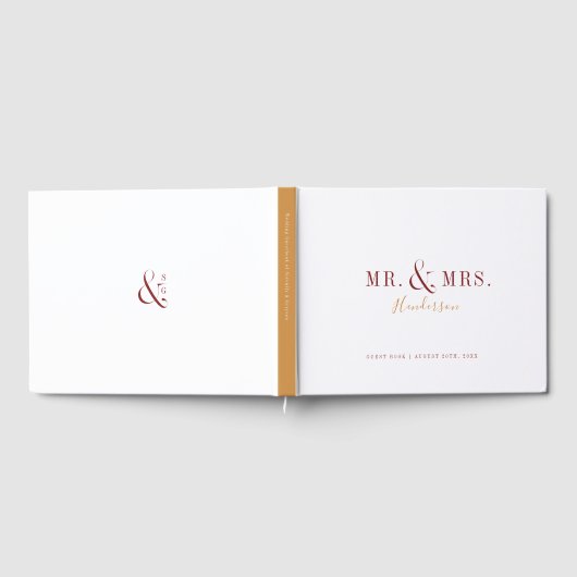 Moderne typografie Mr en Mrs herfstbruiloft Gastenboek (Volledig)