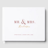 Moderne typografie Mr en Mrs herfstbruiloft Gastenboek (Voorkant)