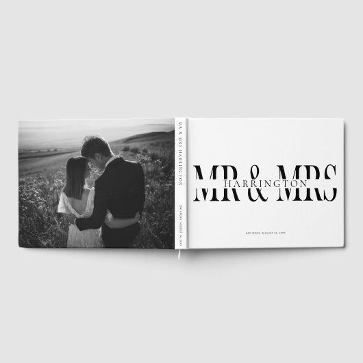 Moderne Typografie Mr. & Mrs. Wedding Gastenboek (Volledig)