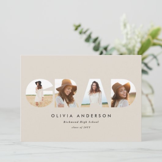 Moderne typografie multi foto afstuderen (Staand voorkant)