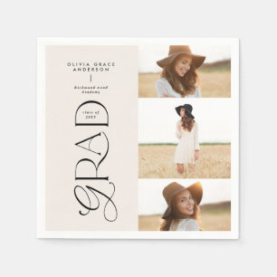 Moderne typografie multi foto afstuderen welkom servet