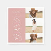 Moderne typografie multi foto afstuderen welkom servet (Voorkant)