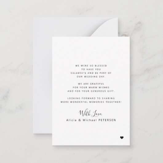 Moderne typografie multi-foto bruiloft bedankt notitiekaartje (Achterkant)