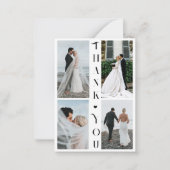 Moderne typografie multi-foto bruiloft bedankt notitiekaartje (Voorkant)