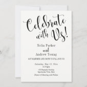 Moderne typografie na huwelijksfeest kaart (Voorkant)