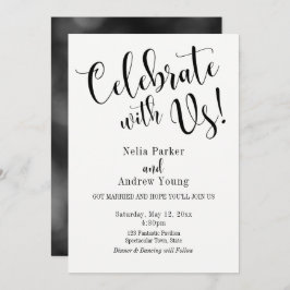 Moderne typografie na huwelijksfeest kaart