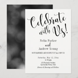 Moderne typografie na huwelijksviering kaart